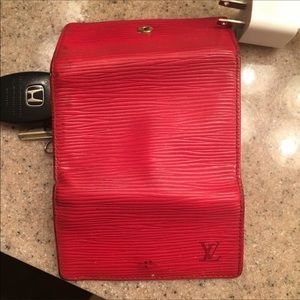 Red Epi LV Leather Key Holder